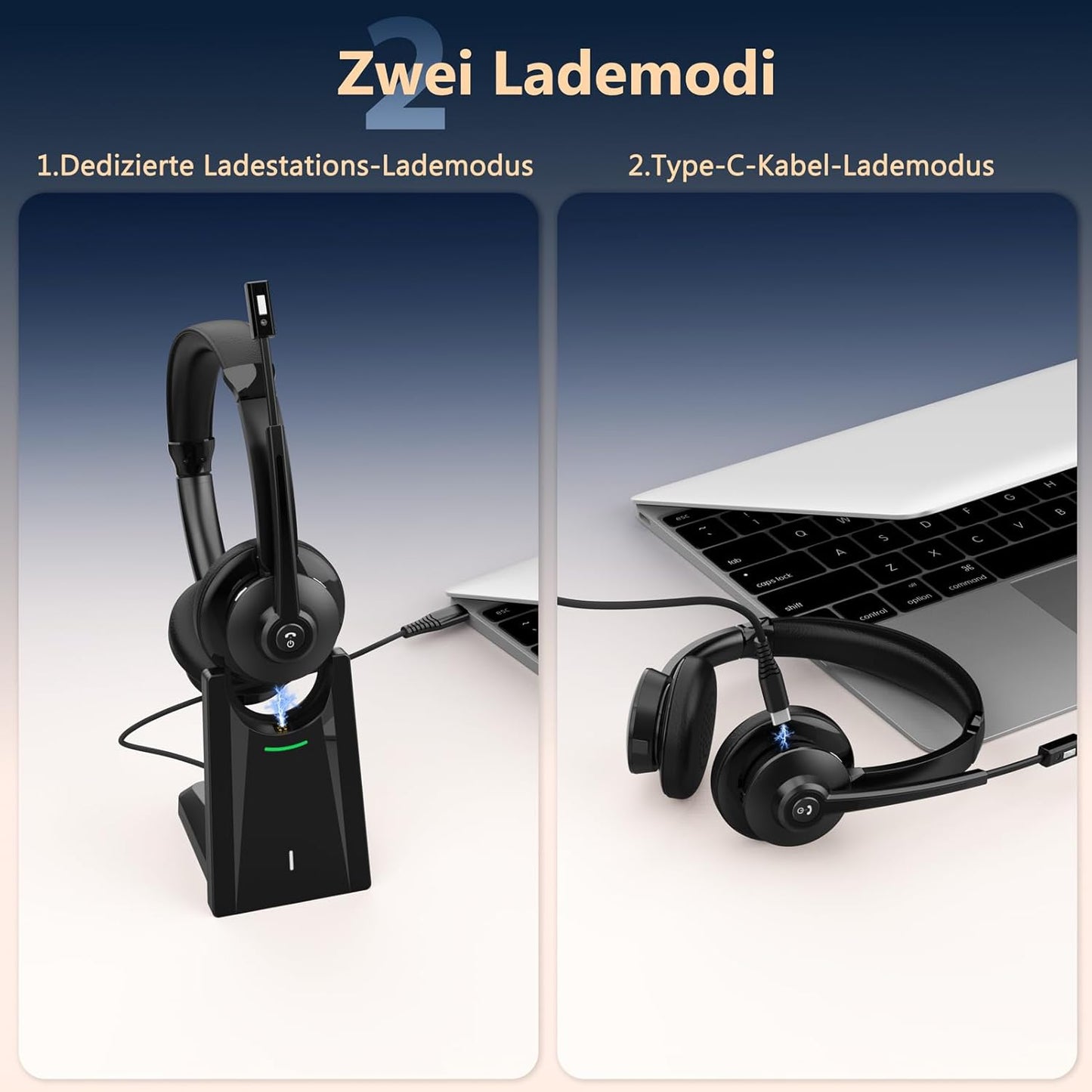 Bluetooth Headset mit Ladestation
