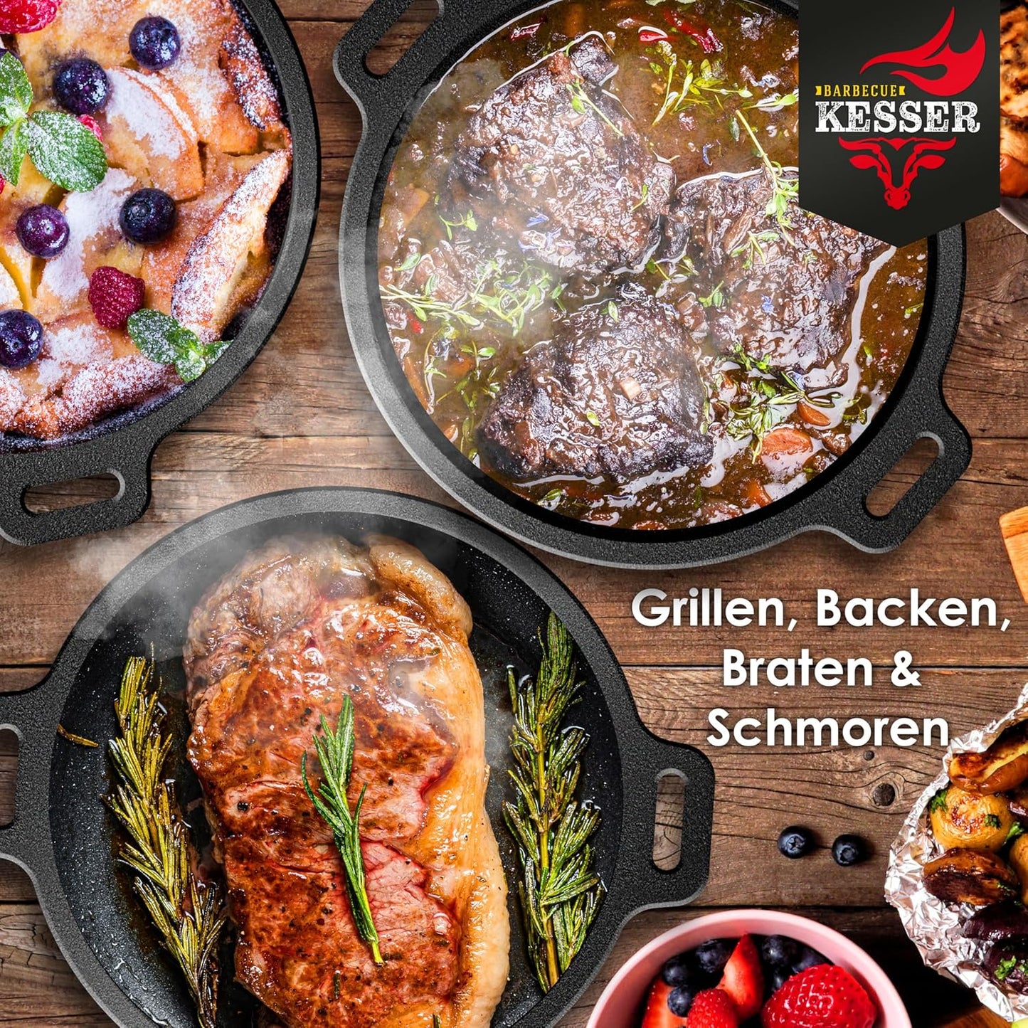 DO6P Dutch Oven Feuertopf mit Füssen, DO6P - 7.3 Liter / Topf mit Füsse