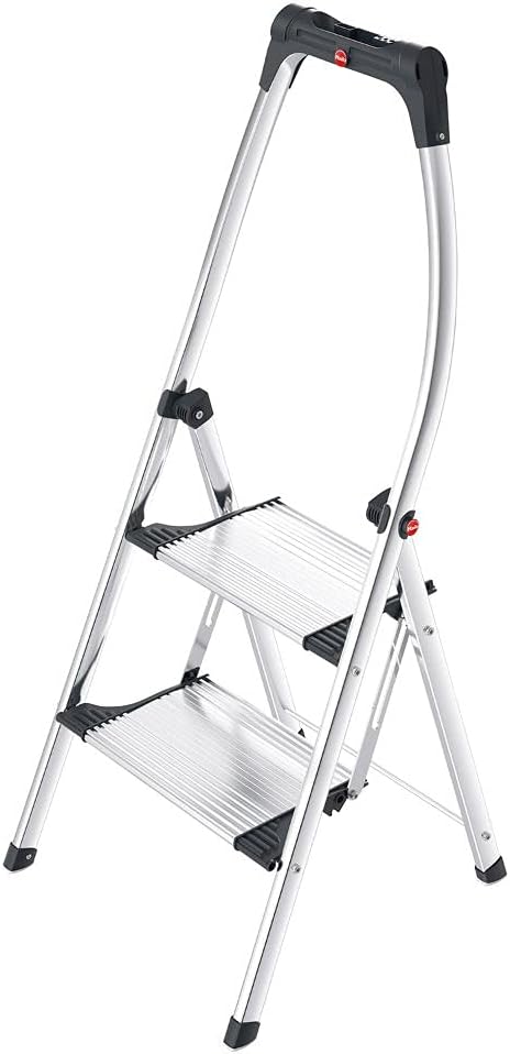 K100 Topline Alu-Klapptritt-Leiter, 2 Stufen Silber