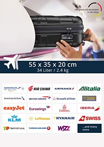 Handgepäck Hartschalen-Koffer, Schwarz 55 cm