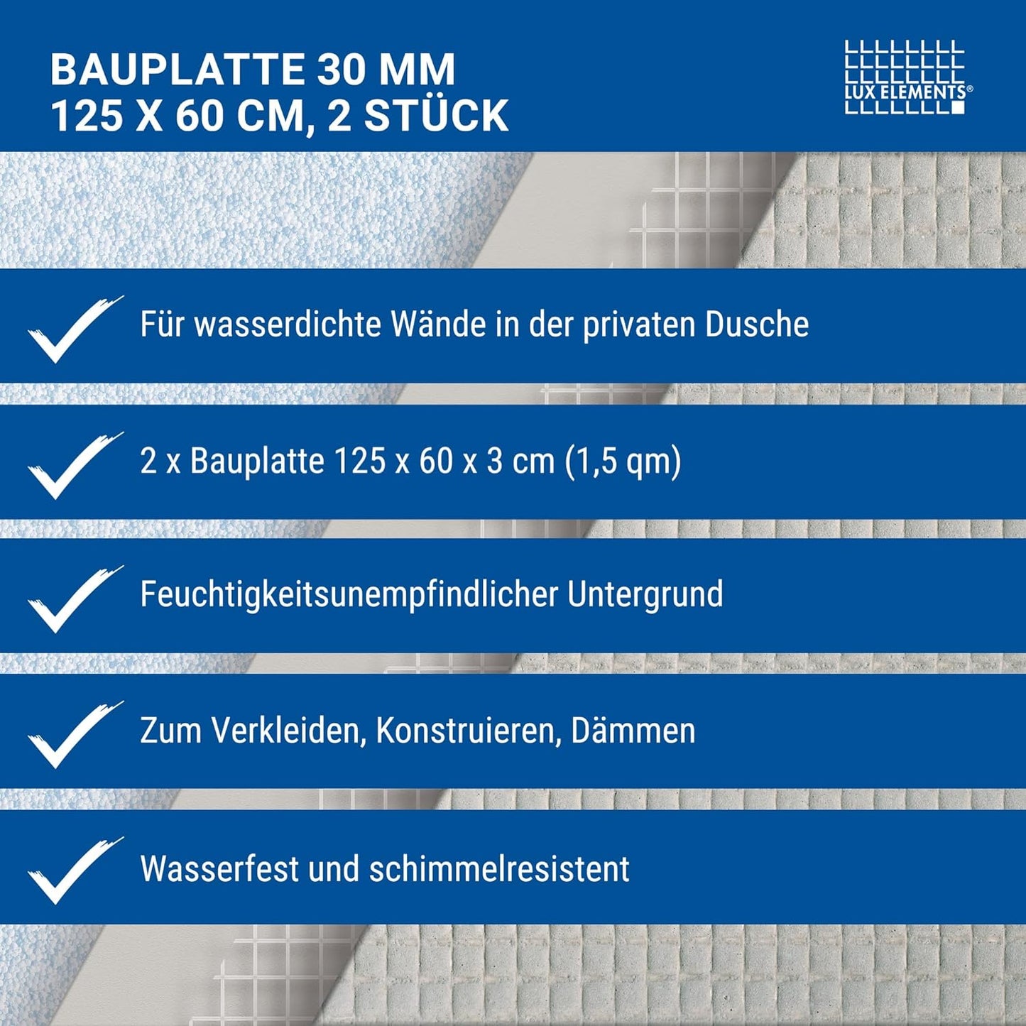 Bauplatte, Bauplatte; 30 mm