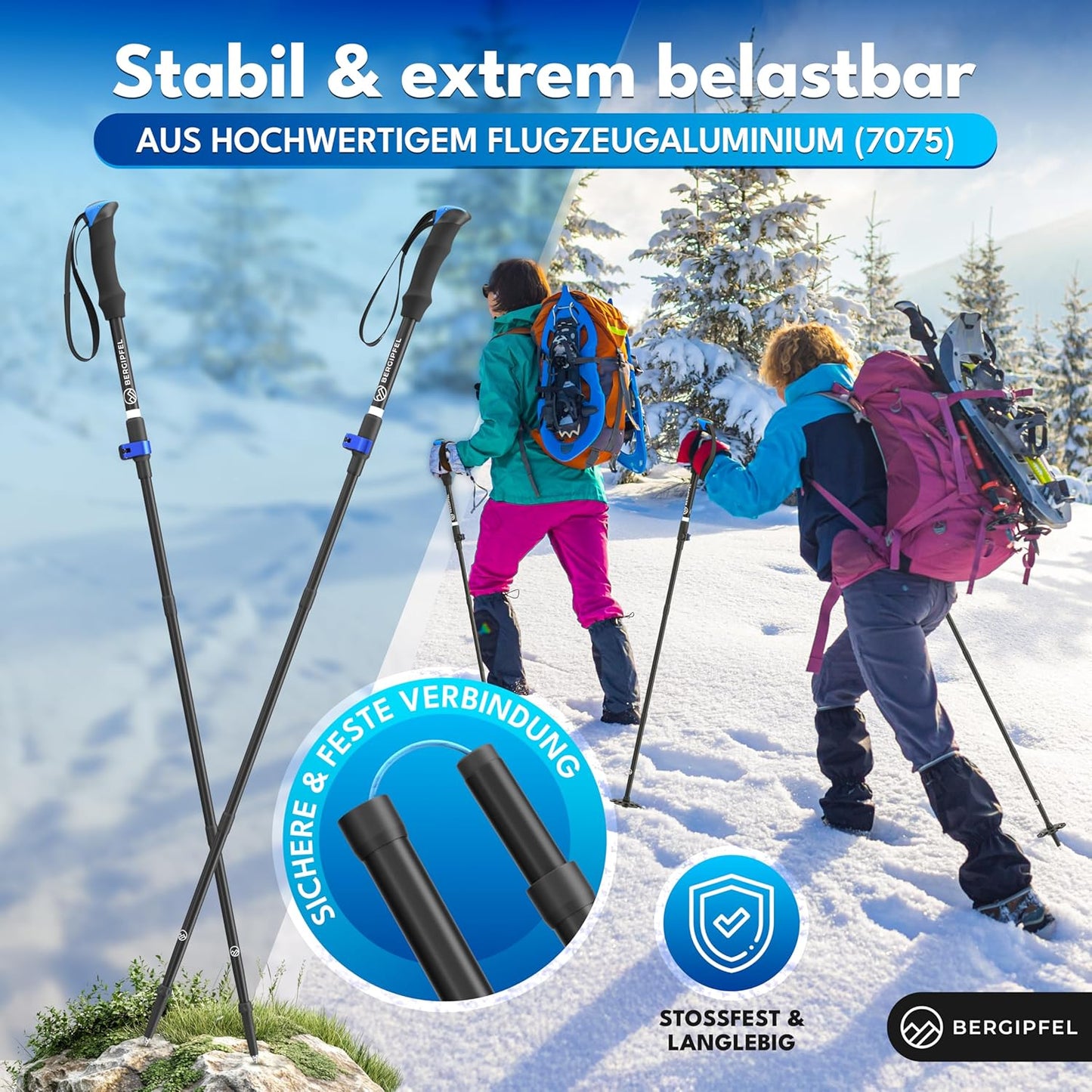 Teleskop-Wanderstöcke faltbar