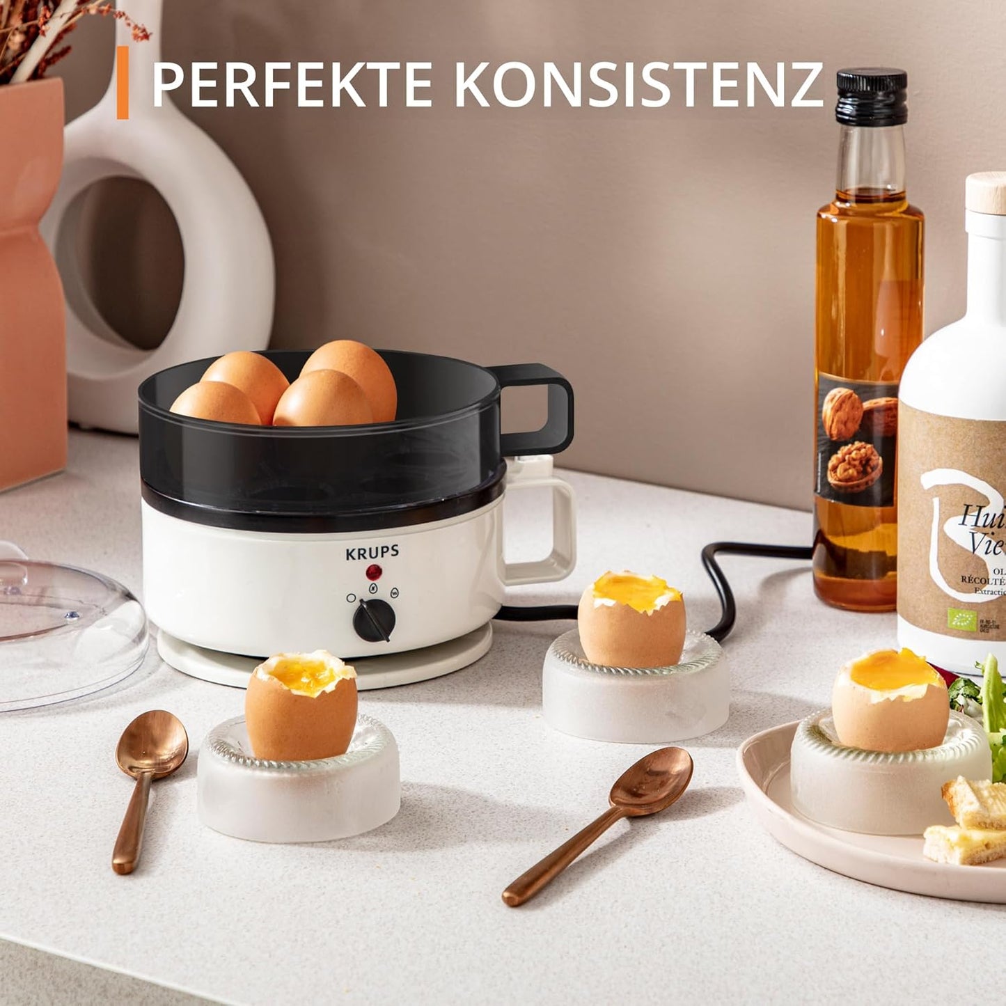 Ovomat Super Eierkocher mit Warmhaltefunktion, Weiss/Schwarz