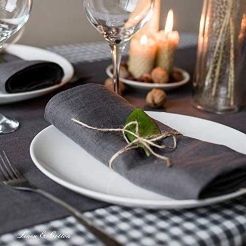 4-teiliges Stoffservietten-Set Hygge, Grau Servietten - 32 x 32cm