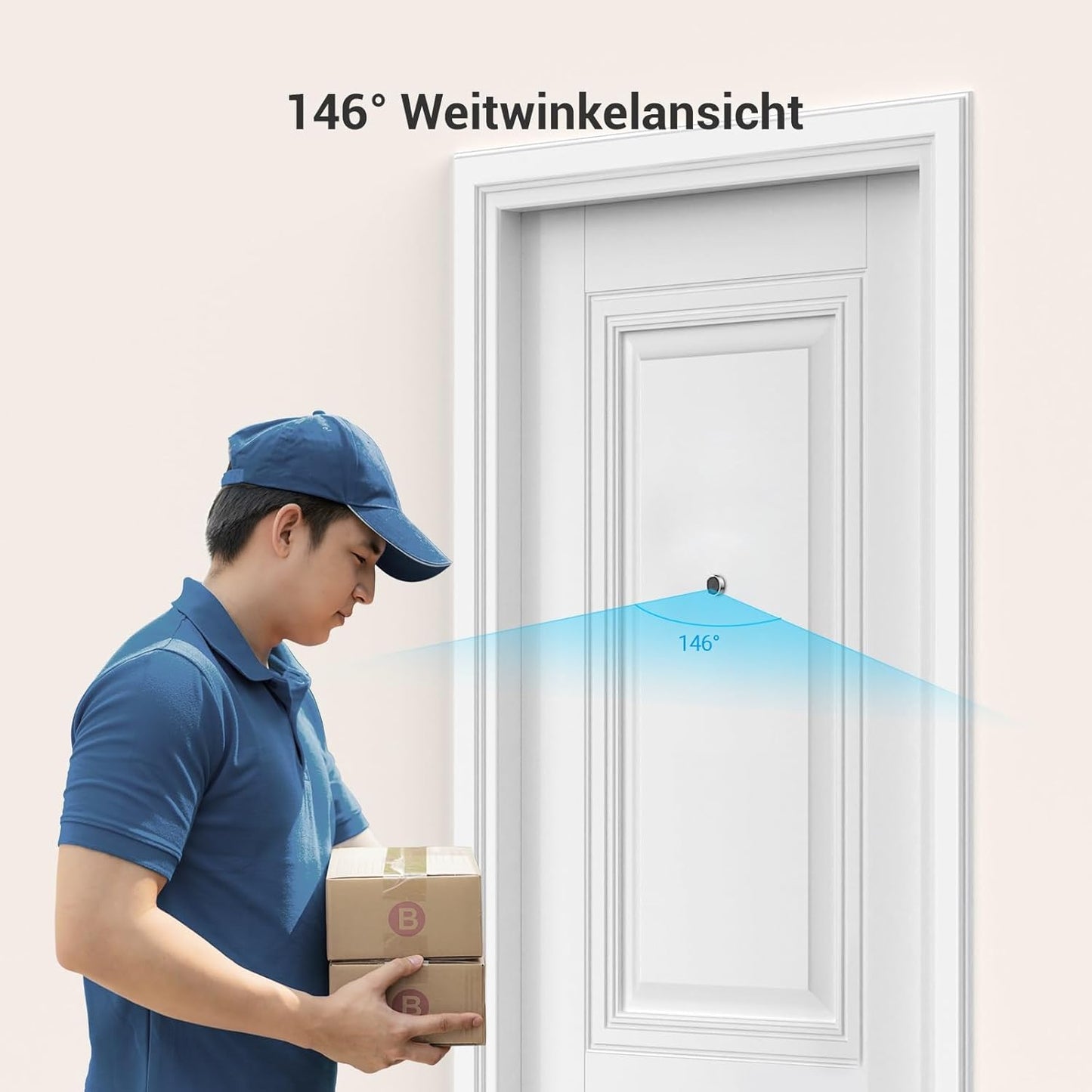 4,3-Zoll Video-Türspion mit Weitwinkelkamera, Cp2 in Golden