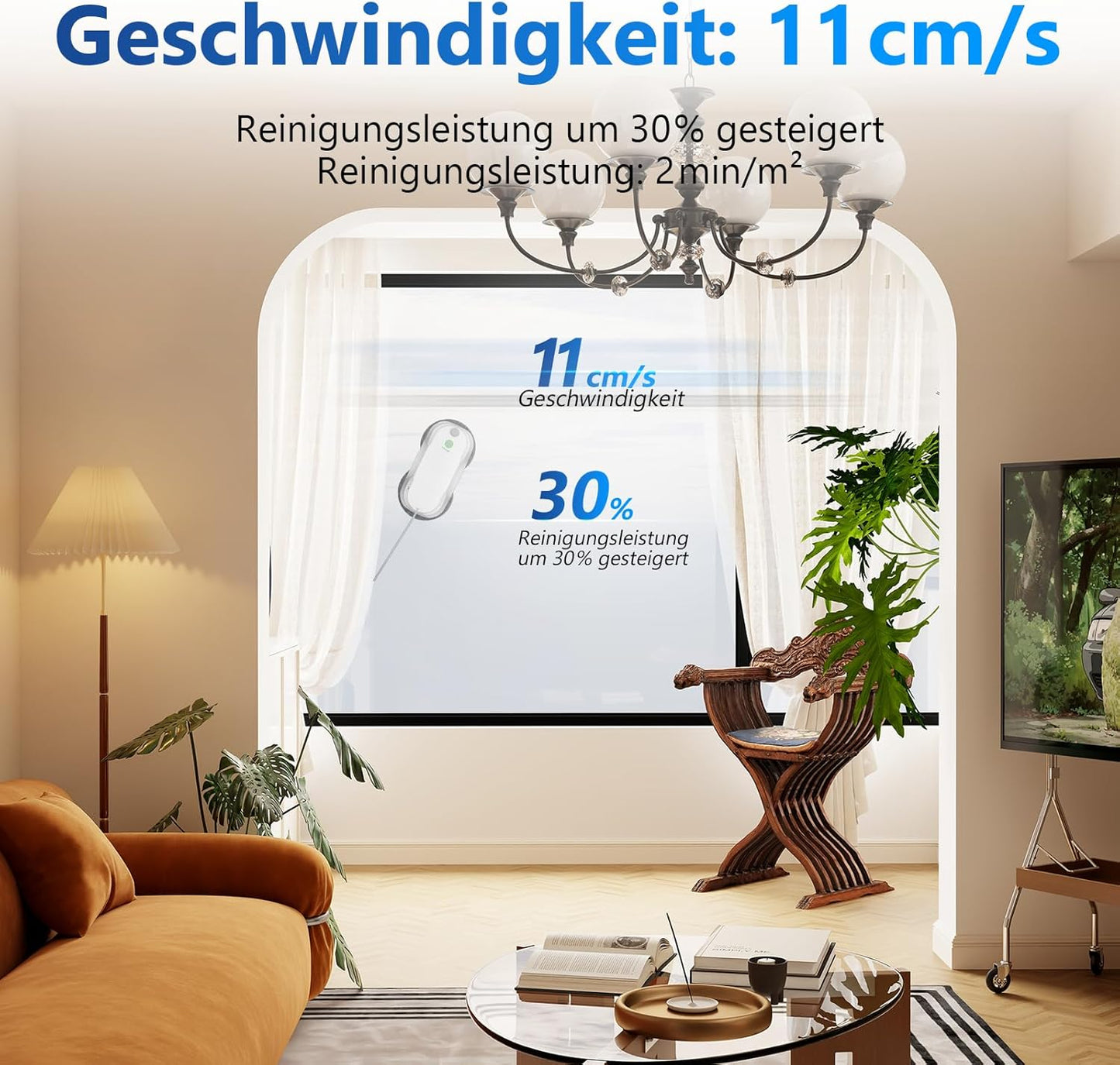 W5 Fensterputzroboter mit Ultraschall-Sprühfunktion, Weiss-w5