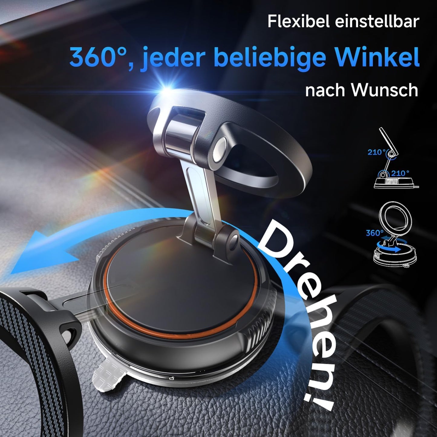 Magnetische Handyhalterung Auto, 360° drehbar, Terrakotta