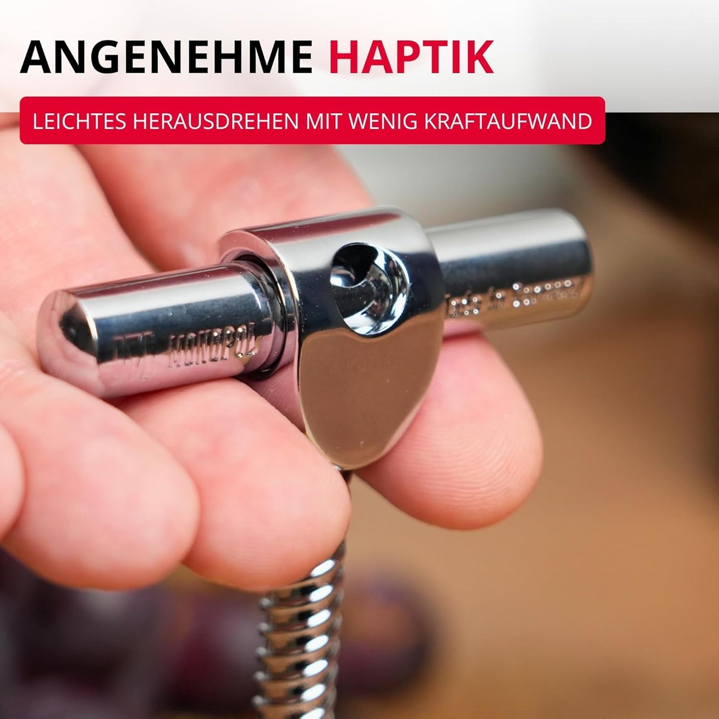 Glockenkorkenzieher mit Korkabstreifer, Verchromt