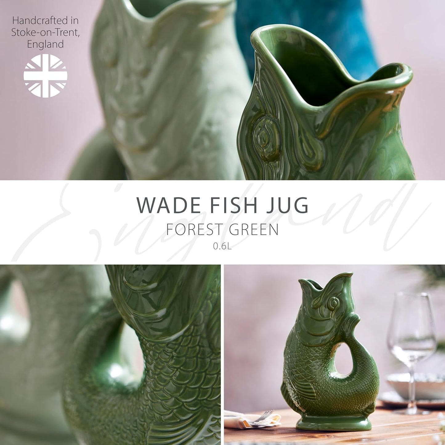 Fischkrug mit Gluckergeräuschen, WA967802GRN, 0.6L Waldgrün