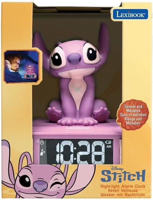 Stitch Nachtlicht-Wecker mit Schlummerfunktion, Disney Stitch - Angel _A