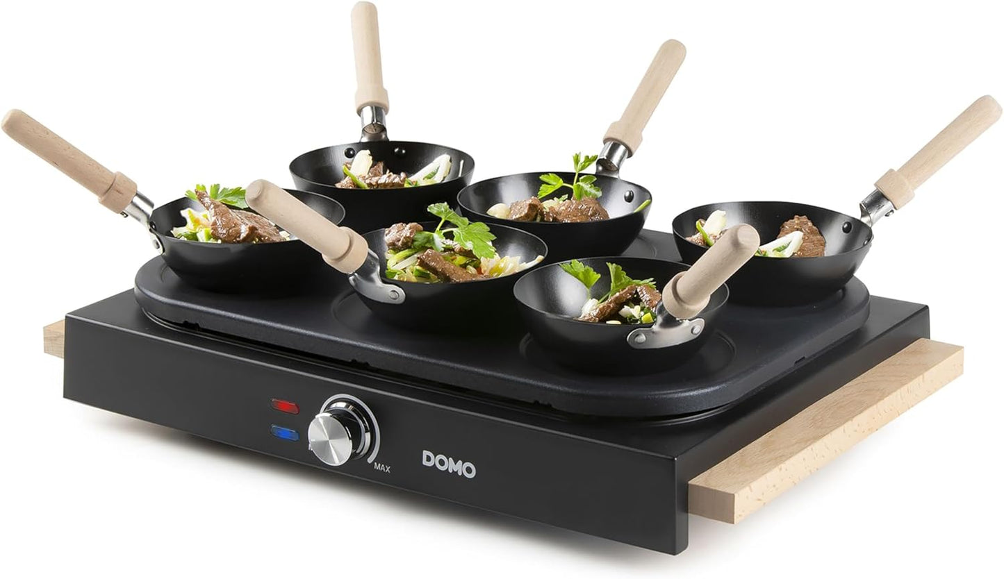 Wok-Pfannkuchen-Set für 6 Personen, Wooden finish