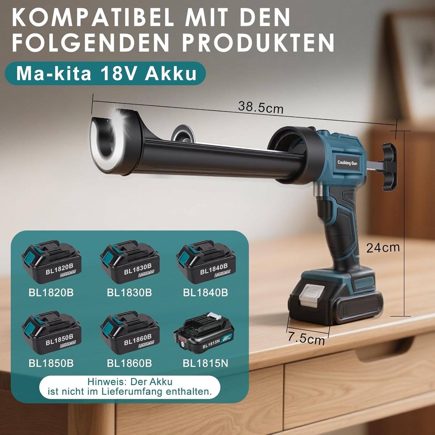 Akku Kartuschenpresse für 300-310 ml Kartuschen