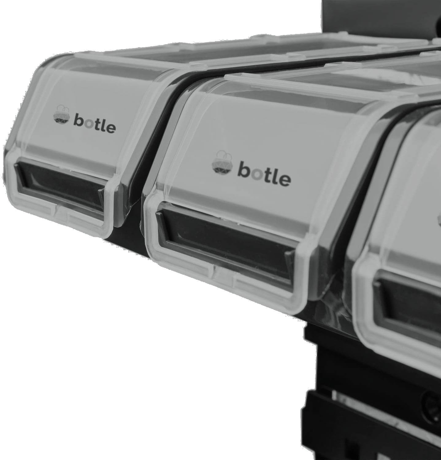 Stapelboxen-Lagersystem mit Wand, 60 Box Schwarz