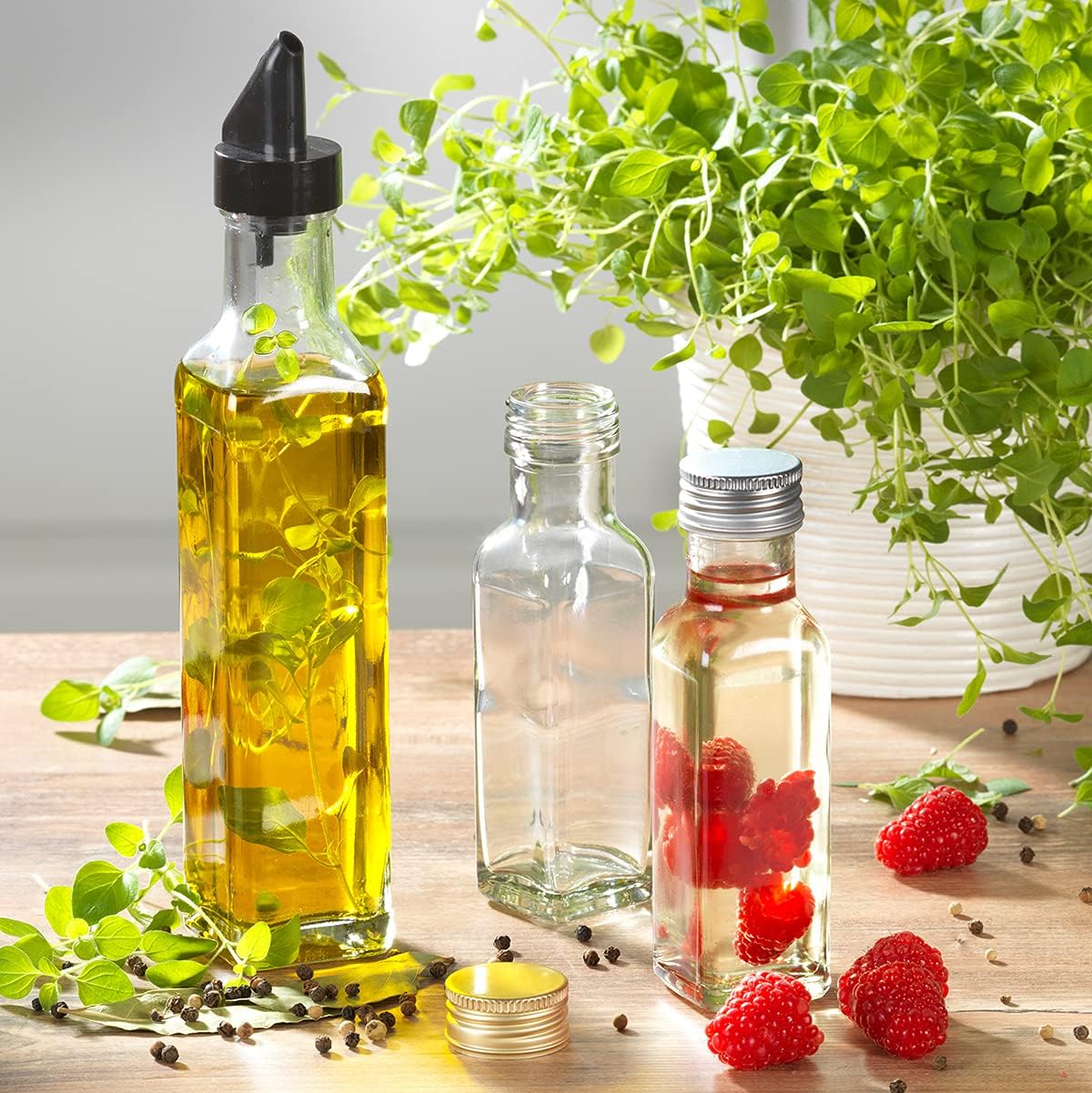 Glasflaschen-Set mit Schraubverschluss, 24 Stück, 24 Flaschen