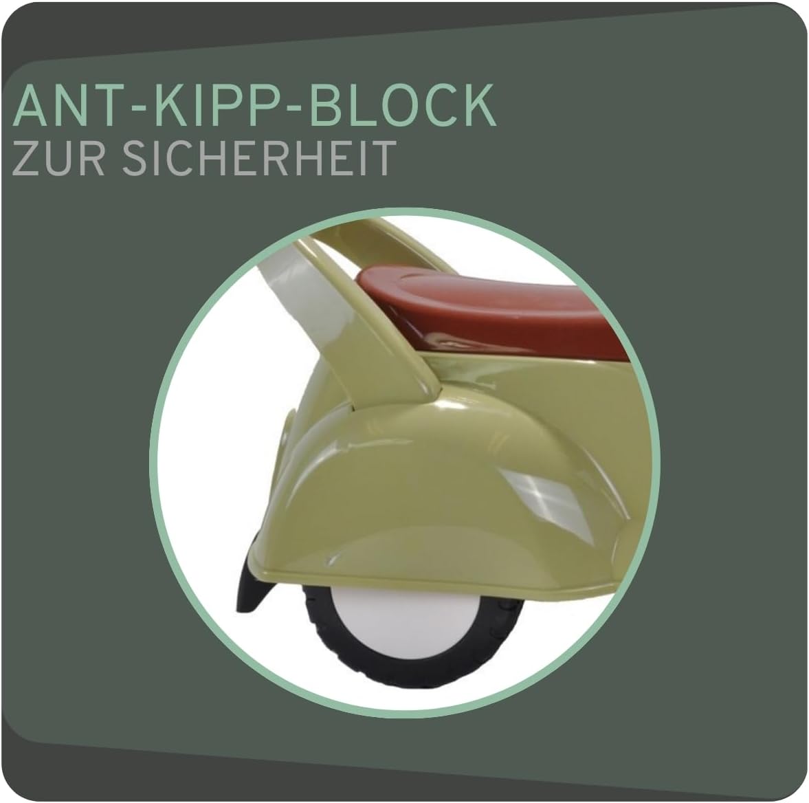 Rutschfahrzeug Retro Scooter ab 1 Jahr mit Hupe, Retro Grün
