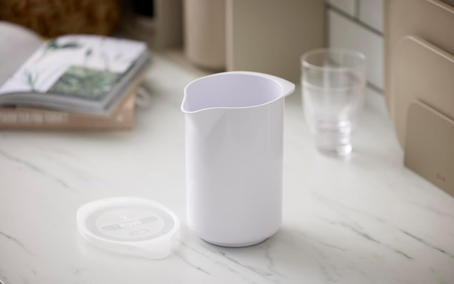 Classic Rührbecher mit Deckel, 1250 ml Weiss