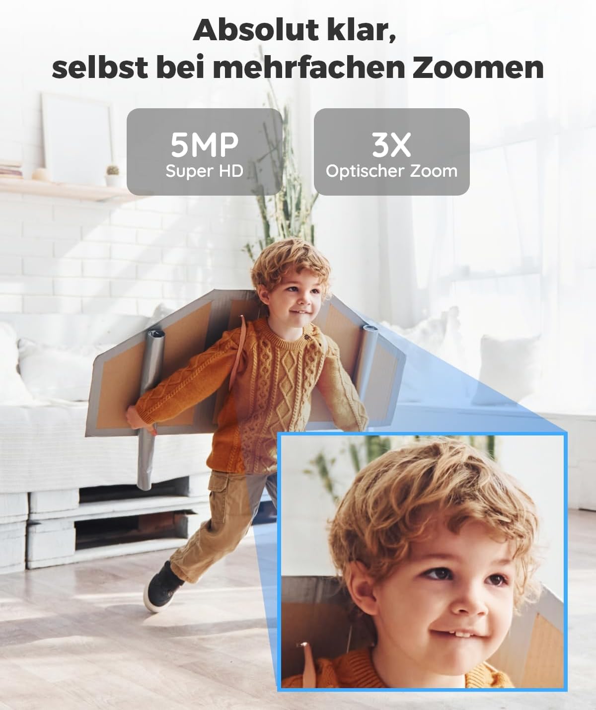 5MP PTZ Überwachungskamera, Weiss
