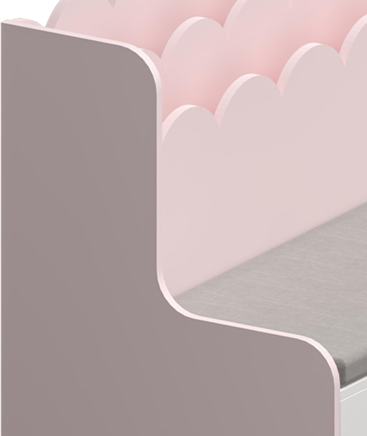 Kindersitzbank mit Bücherregal und Schubladen
