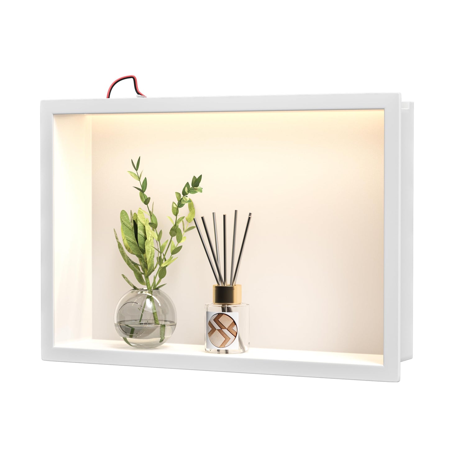 Duschnische mit LED-Beleuchtung, Weiss 45 x 30 x 10 cm