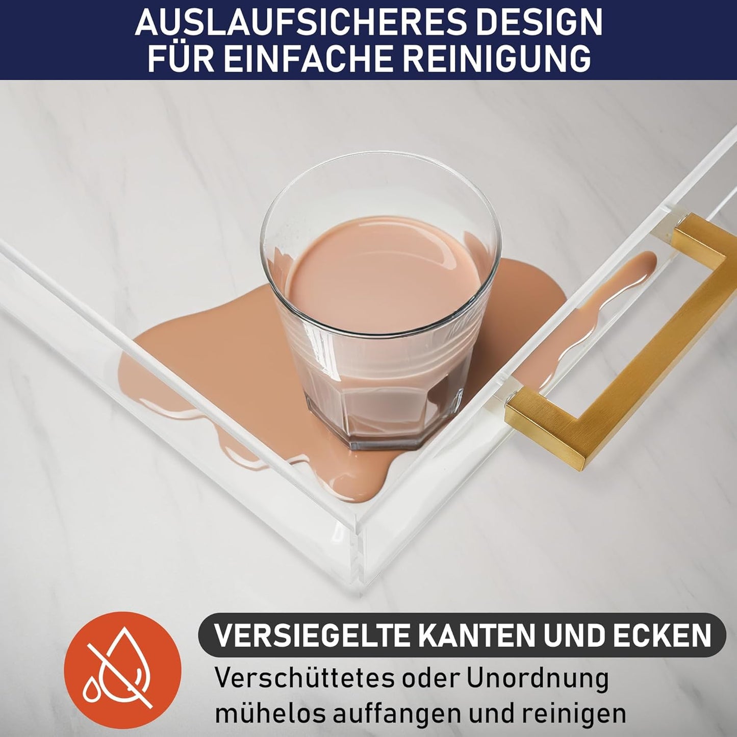 Serviertablett aus Acryl, Klar
