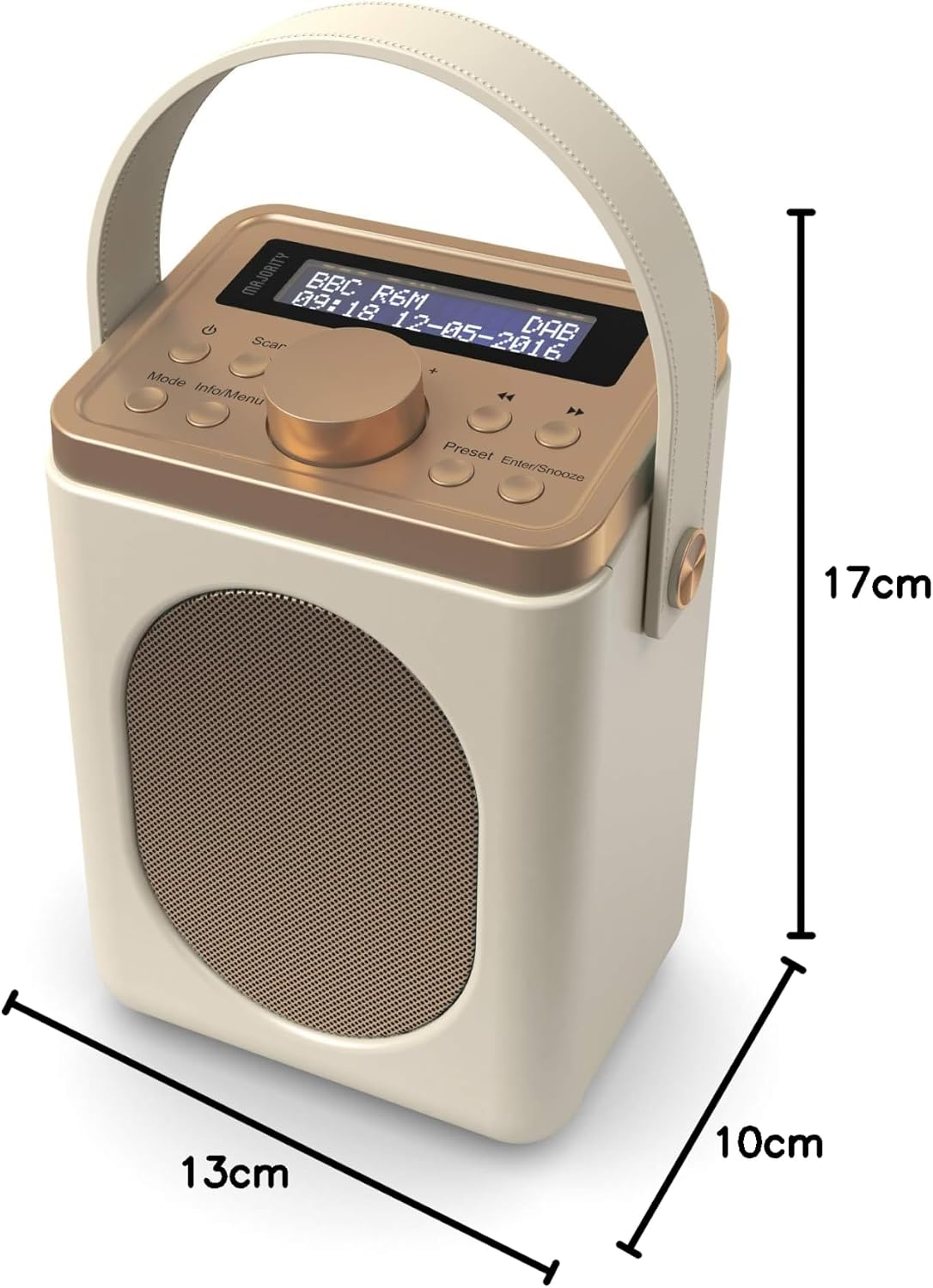 Küchenradio mit Doppelalarm, creme