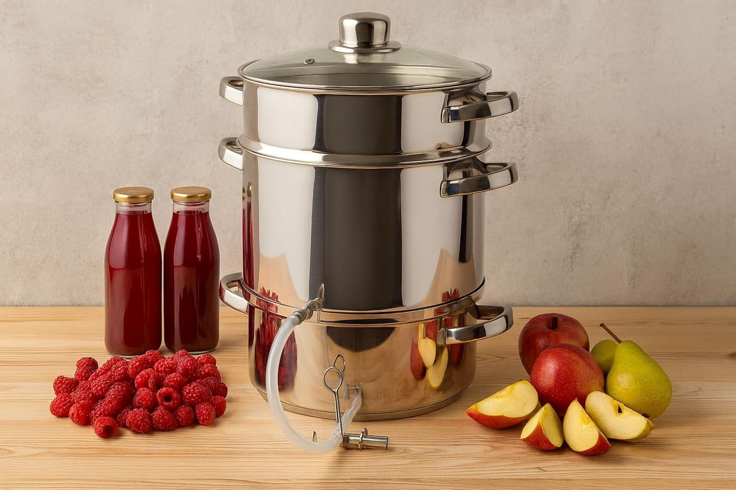 Dampfentsafter für Obst und Gemüse, 8 Liter