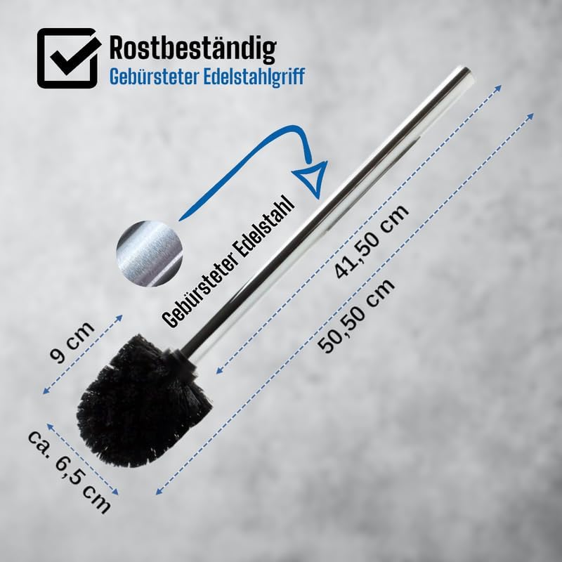 Ersatz WC-Bürstenkopf-Set, 10 Köpfe, 2 Griffe, 10 Bürsten/2 Griffe Schwarz