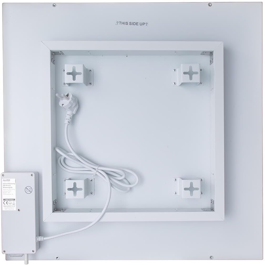 PaloTerm Infrarotheizung mit WiFi-Thermostat, 500 Watt Wifi-Heizung + Marmoroptik