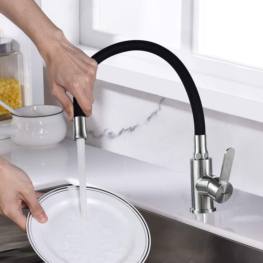 M22119-2 Wasserhahn mit flexiblem Auslauf, Schwarz
