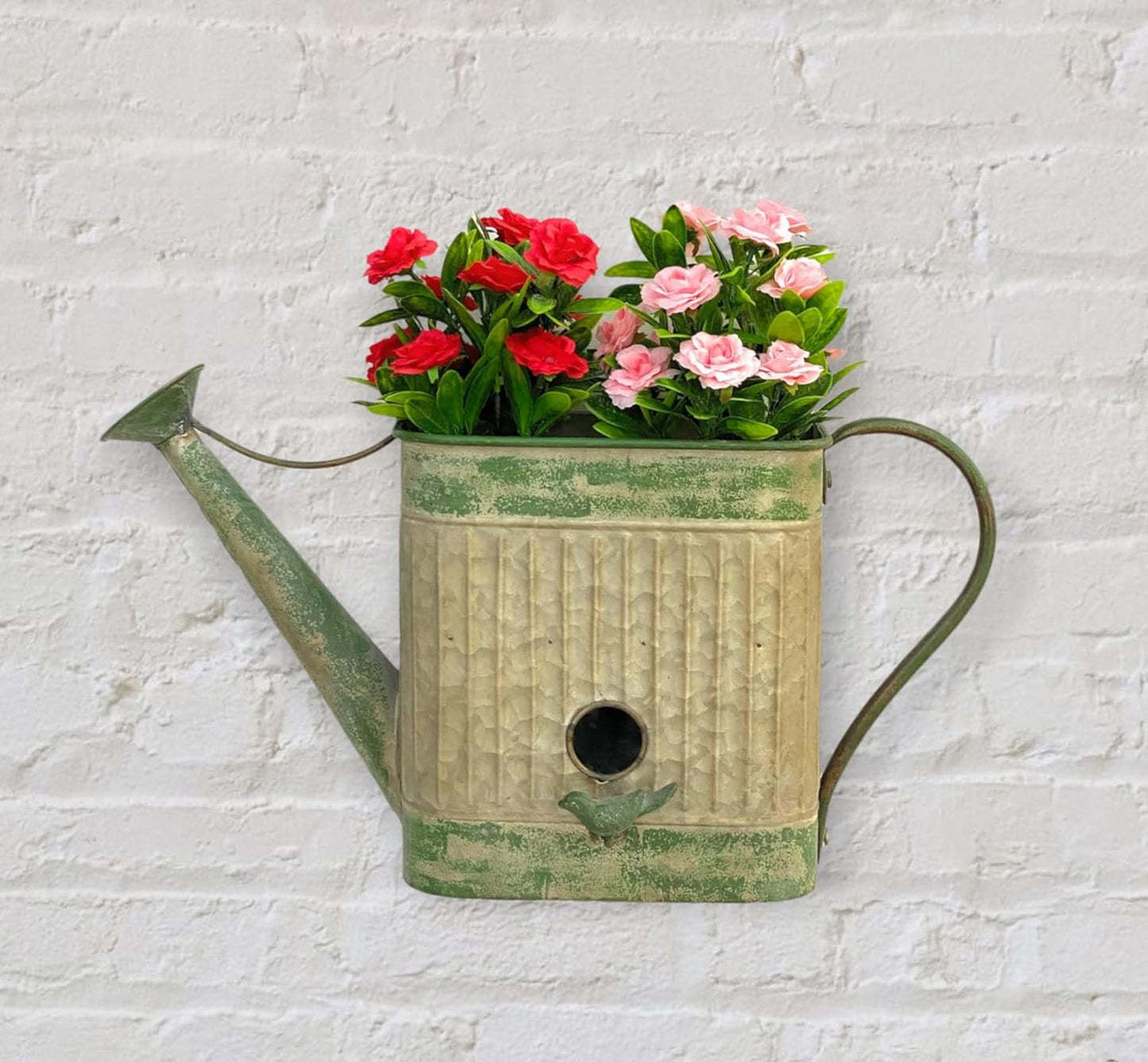 Vogelhaus mit Blumentopf zum Aufhängen