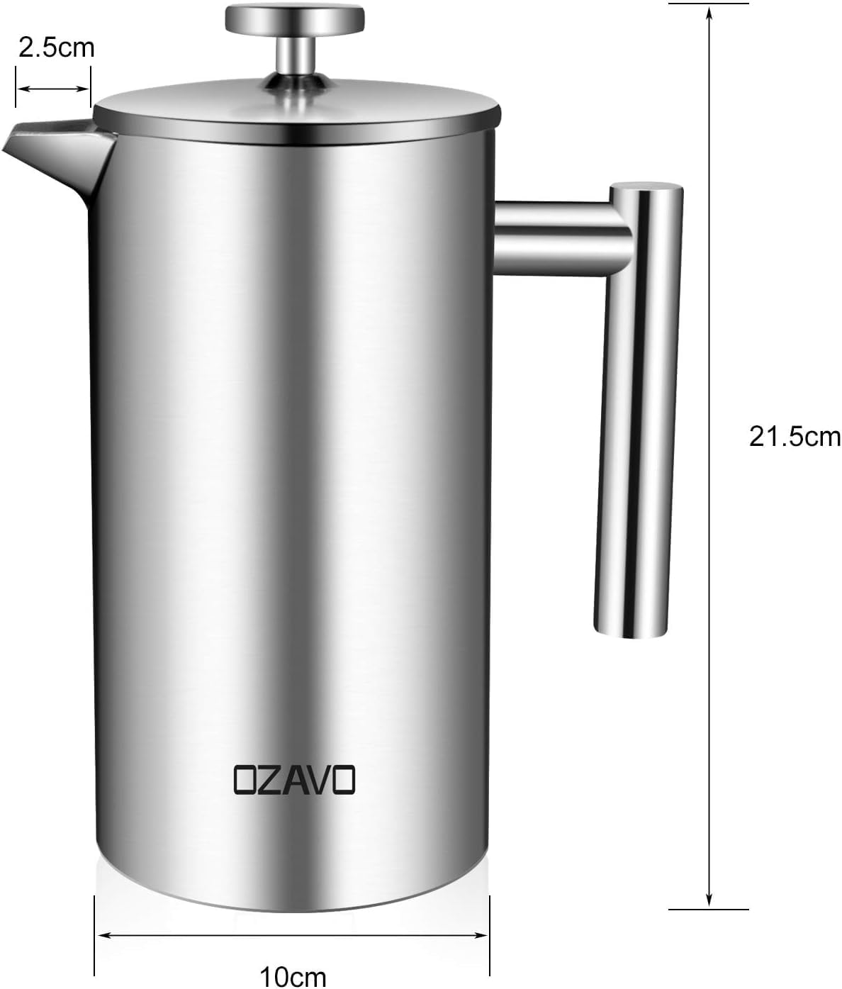 French Press mit 5 Ersatzfiltern, 1 L
