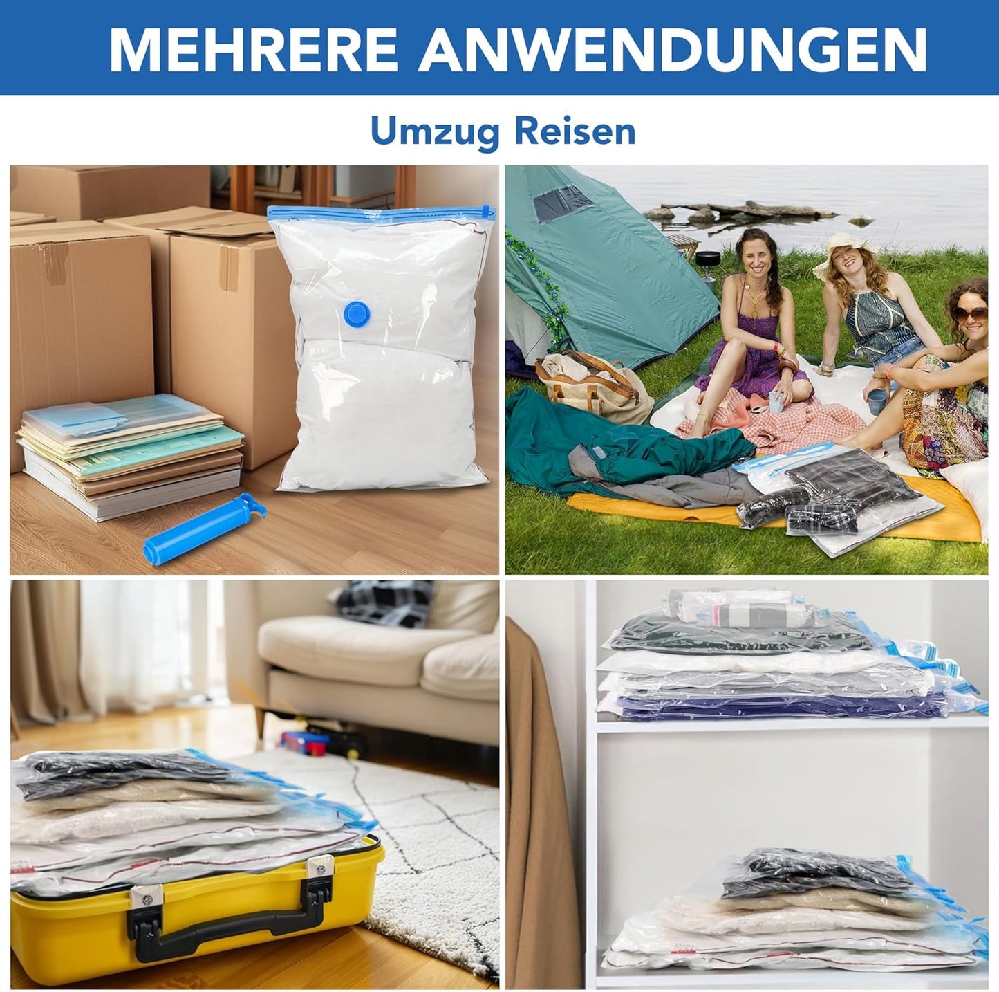 Vakuumbeutel für Kleidung (8 Stück)