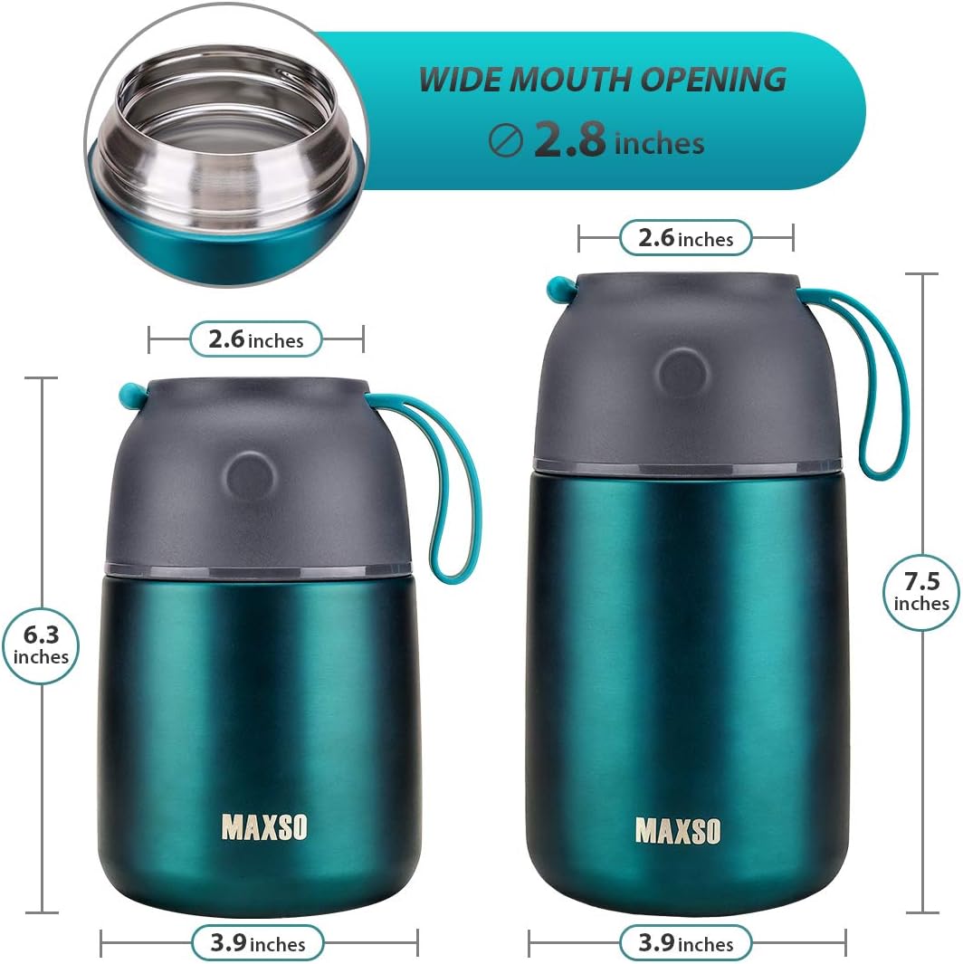 Thermobehälter-Set mit faltbarem Löffel, 500 ml + 700 ml Green