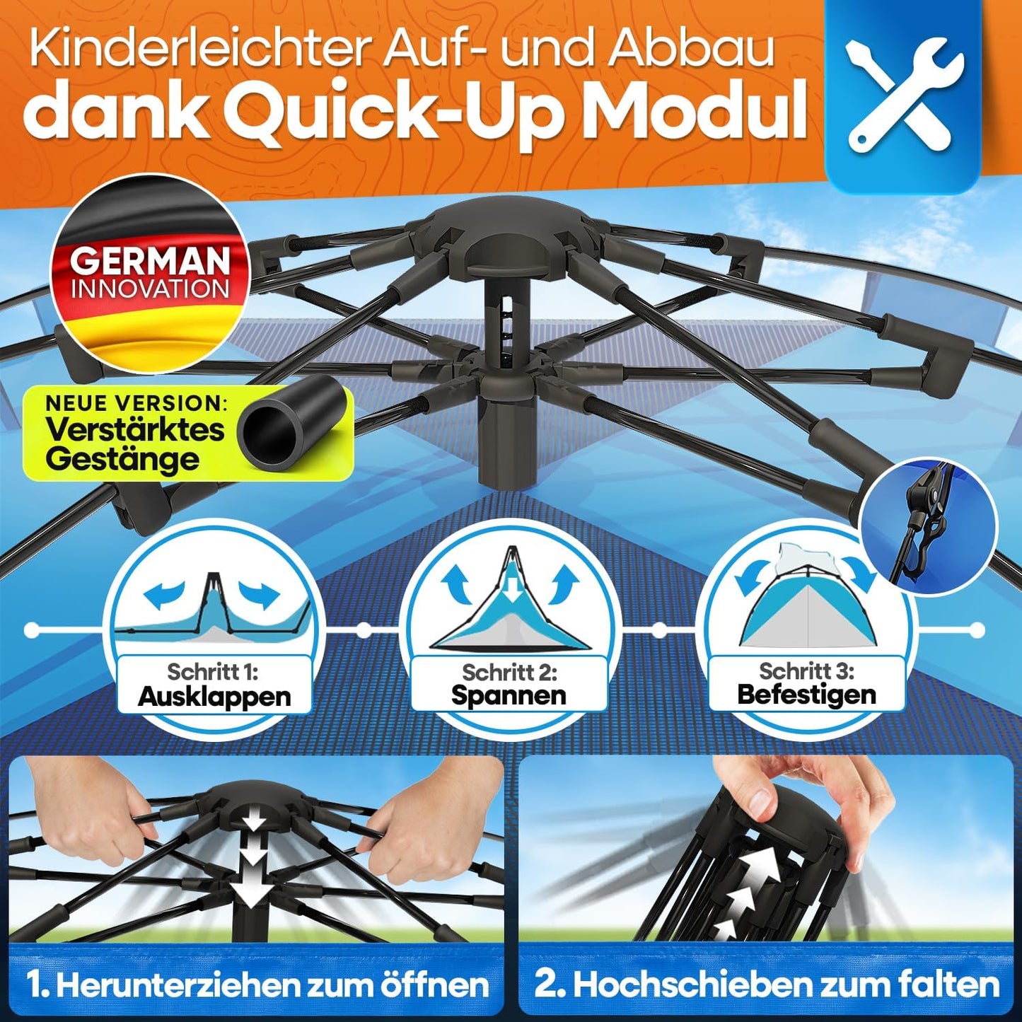 Wurfzelt, Hellblau