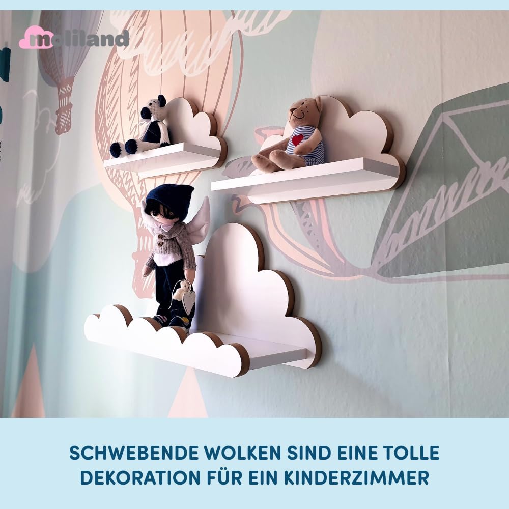 Wandregal-Set für Kinderzimmer (3-teilig), Minorka Elegance
