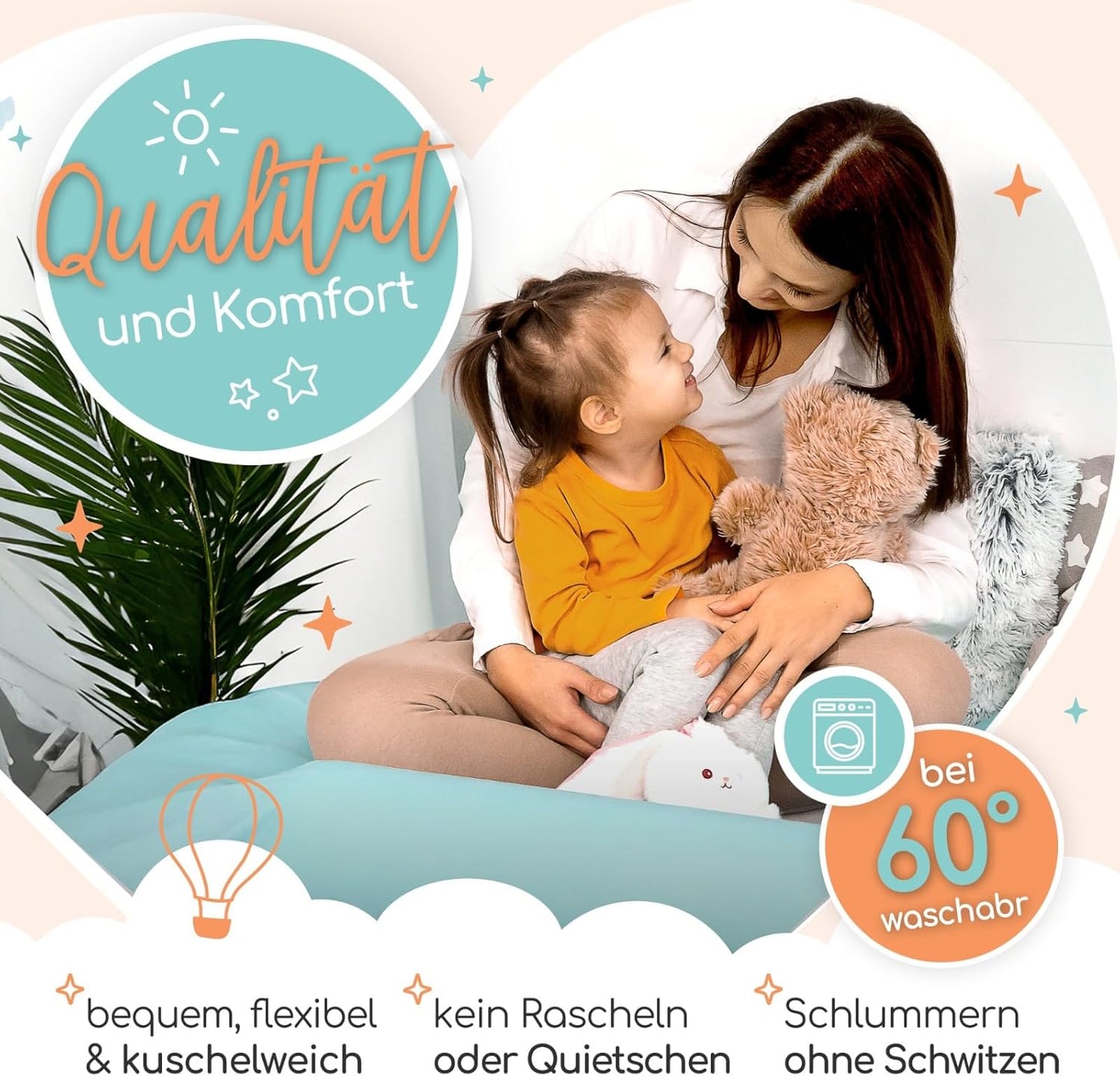 Aufblasbarer Rausfallschutz für Betten, 180 cm, 1 180cm Länge