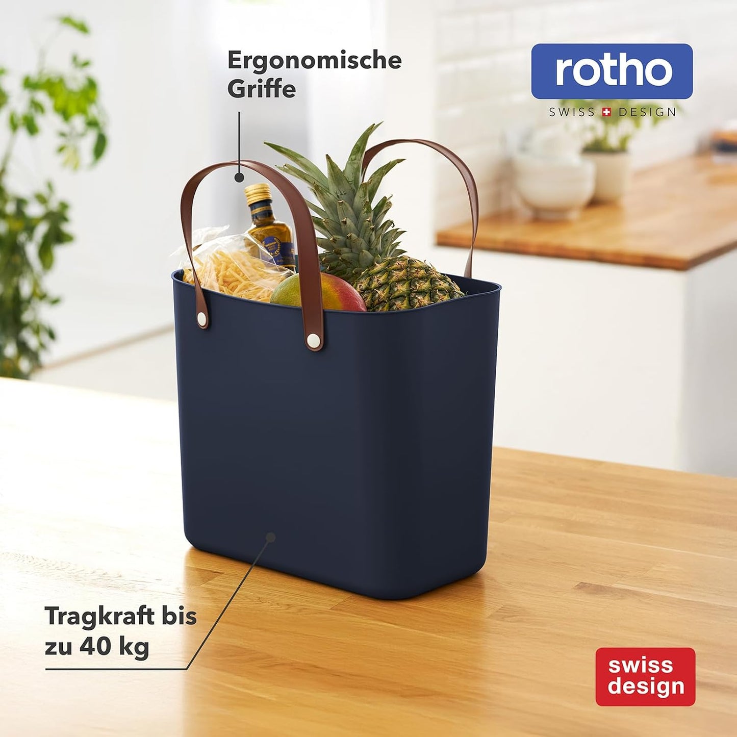 Einkaufskorb-Set aus Kunststoff (2 Stück, 25 L), Rosa