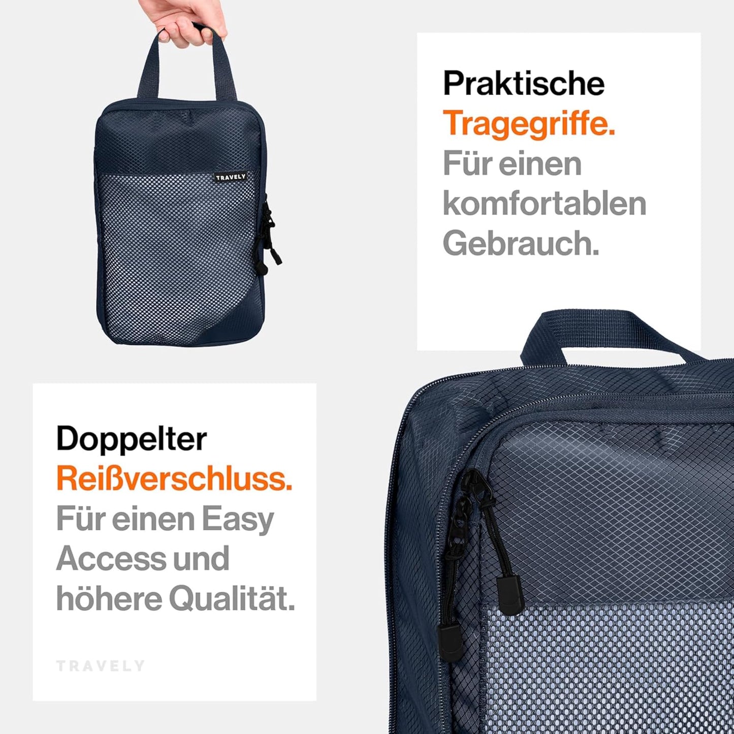 5-teiliges Packwürfel-Set, Blau 5 Teile Gr. Set
