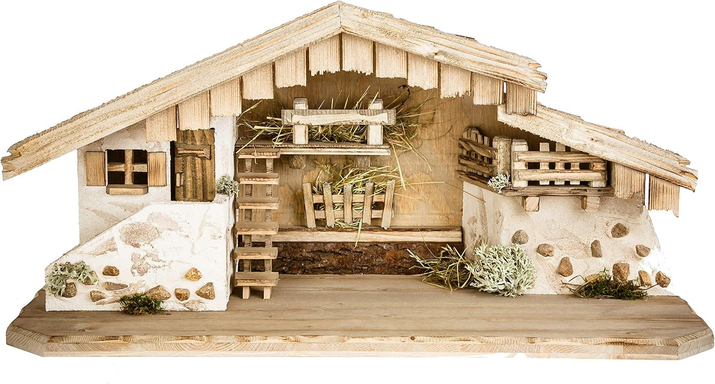 Weihnachtskrippe W03 Krippenstall aus Holz