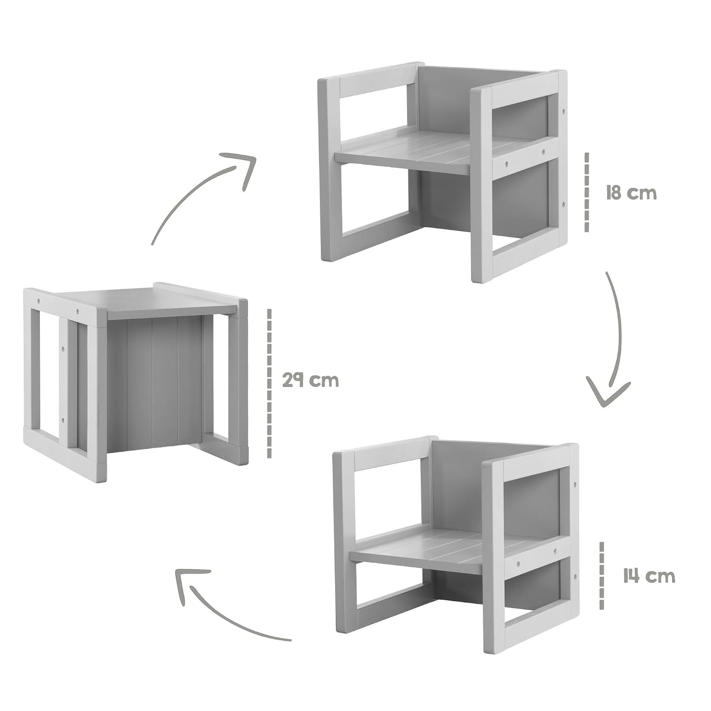 Sitzhocker für Kinder, Grau Sitzhocker