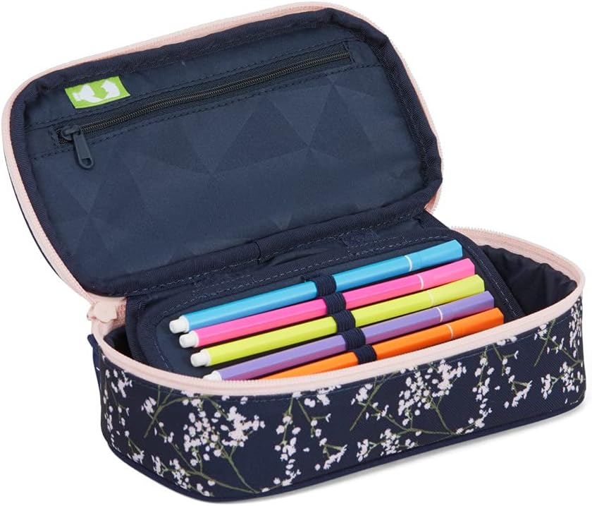 Grosse Schlamperbox mit Stiftehalter, Bloomy Breeze - Dunkelblau