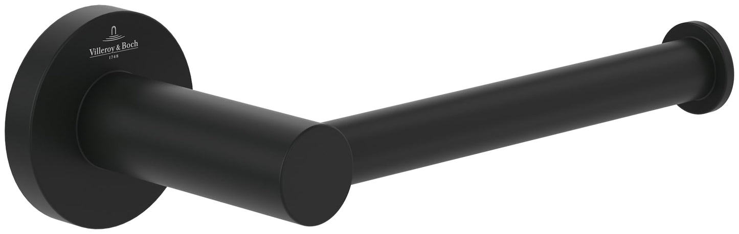 Elements - Tender Toilettenpapierhalter, Matt Black ohne Deckel rund