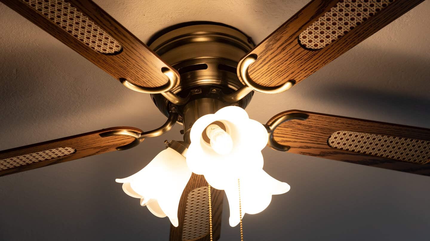 Kisa Deluxe Deckenventilator mit Beleuchtung, Eiche / Walnuss