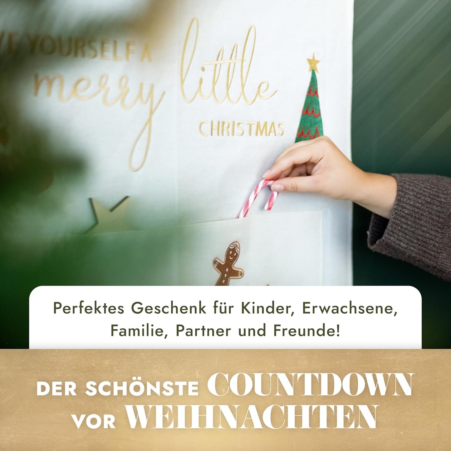 Adventskalender zum Befüllen, Weiß - Gold