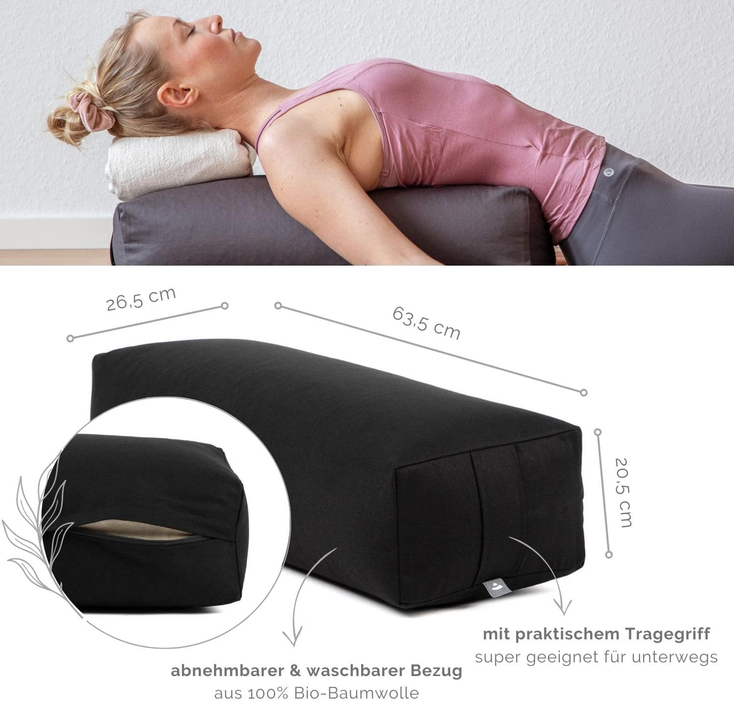 Salamba Yogakissen, schwarz