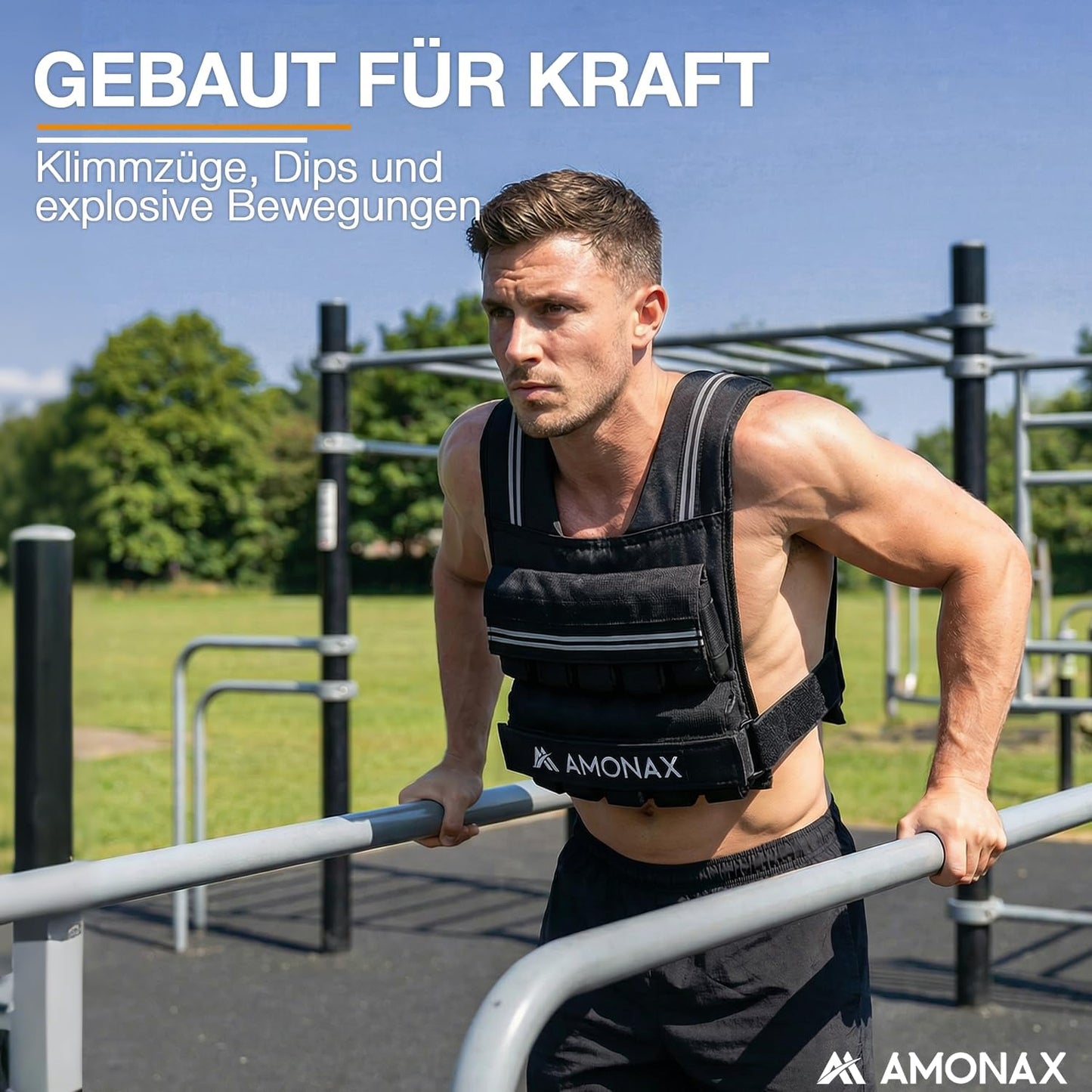 Verstellbare Gewichtsweste mit Reflektoren, 20kg, Schwarz - 20kg