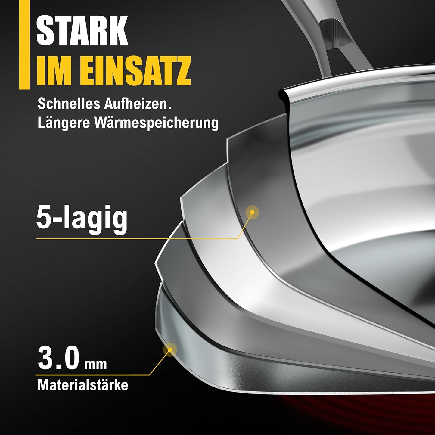 Edelstahlpfanne, Ø 24cm Gelb