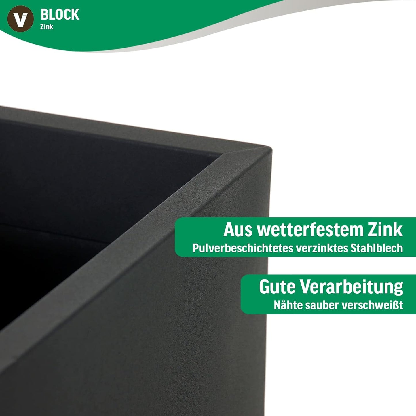 Pflanzkübel mit Bewässerungssystem, 100x40x40 Anthrazit