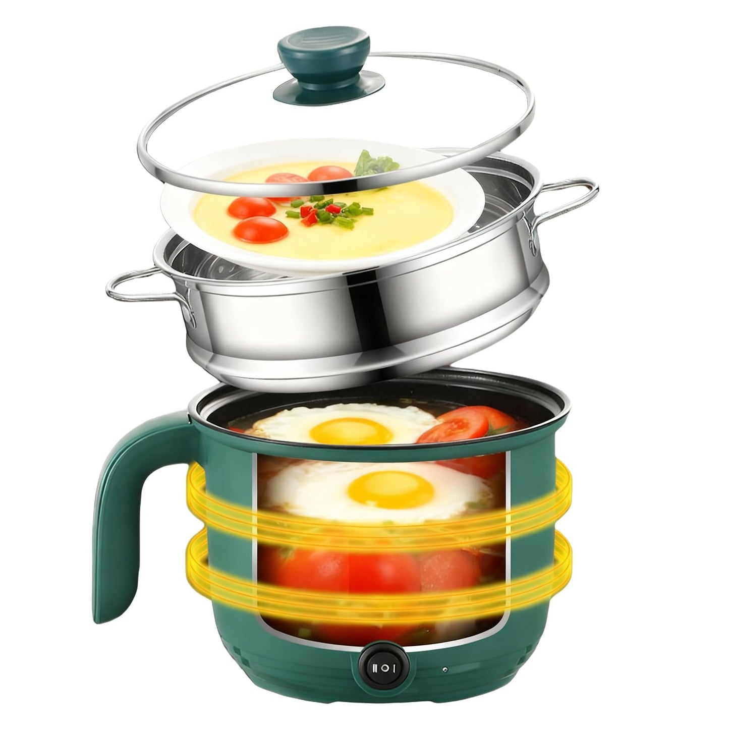 Elektrischer Mini-Hot-Pot mit Dampfgarer