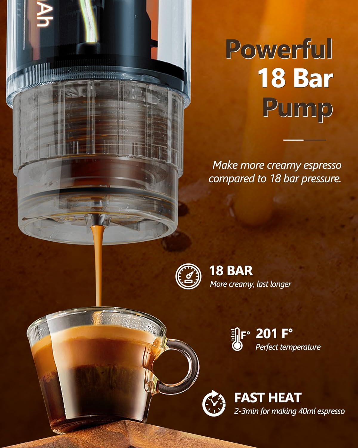 Espressomaschine für Camping, Silber